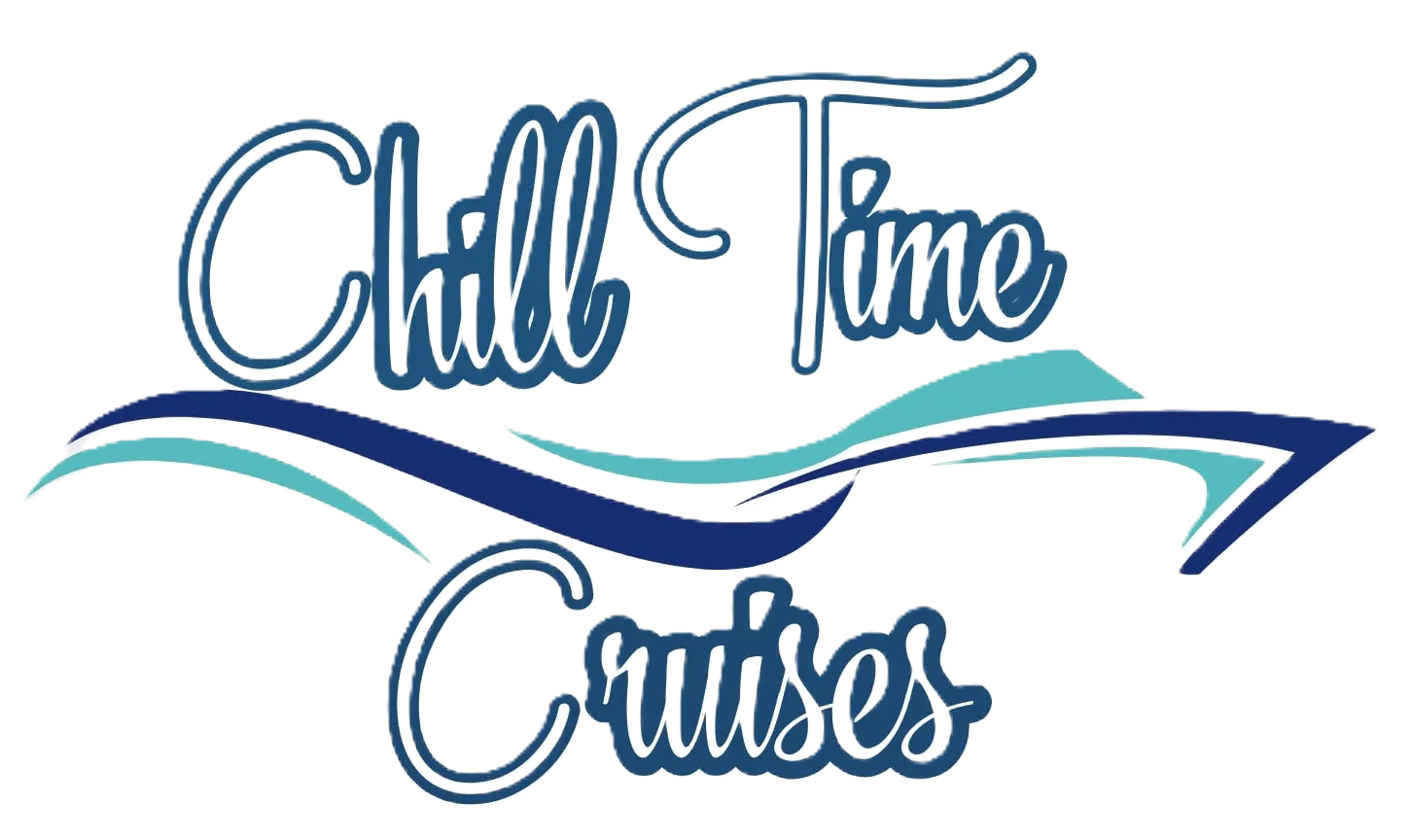 Logo for Chill Time Cruises with ocean wave design.